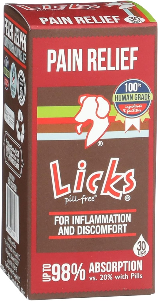 Licks Pill Free Hund Pain Relief - Betændelse Supplement - Smerte Relief supplement til hunde - Hunde sundhedstilbud - Gel Pakninger - 30 Anvendelse