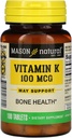 Mason Vitamin K 100 mcg tabletter, 100- Count Flasker