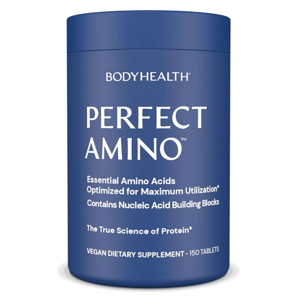 BodyHealth PerfectAmino Tablets (150 ct), Essential Amino Acid with BCAAs + Lysin, Phenylalanin, Threonin, Methionin, Tryptofan, Supplement for Muscle Mass Production, Recovery & Styrke
