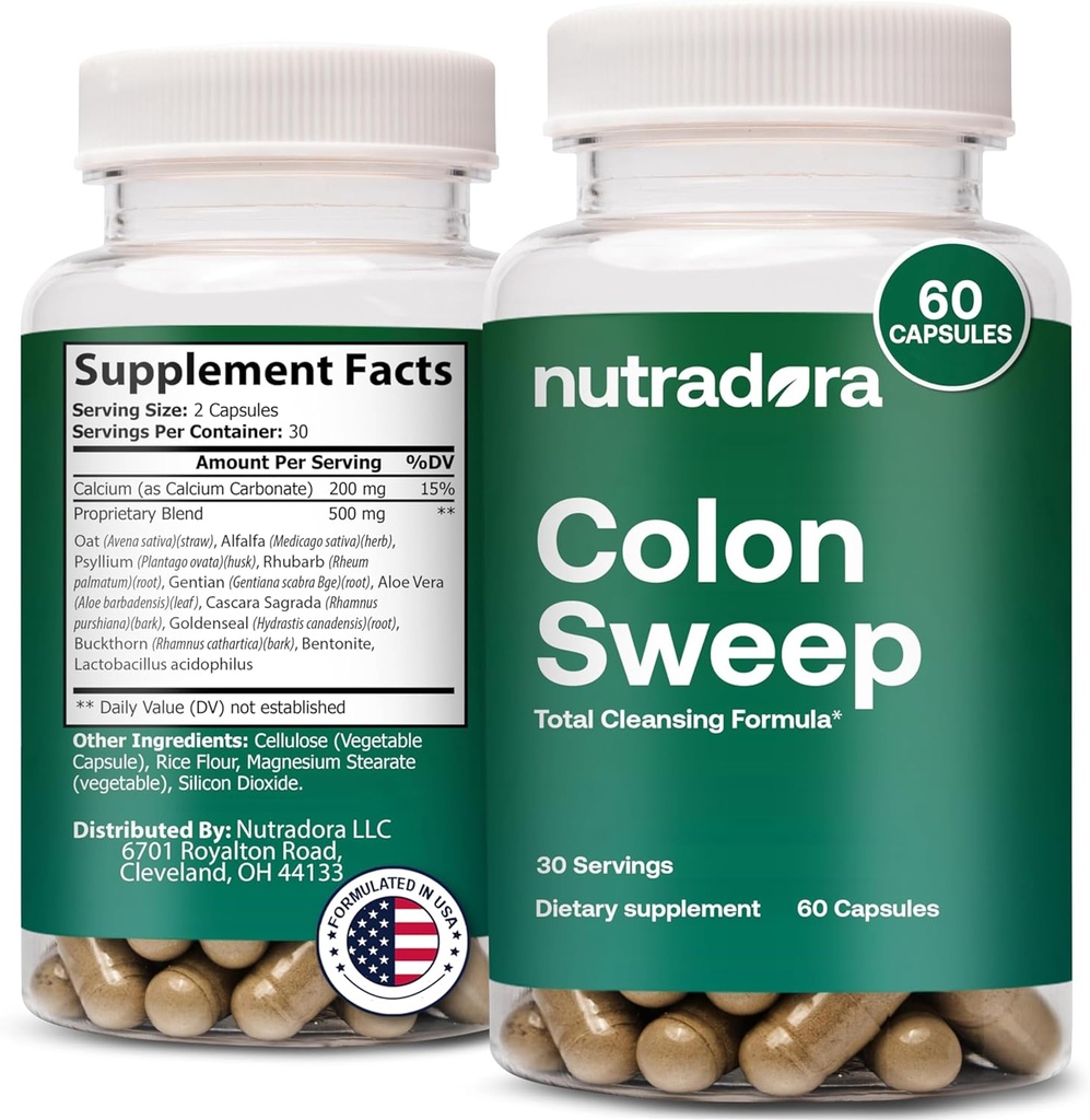 Gentle kolon Cleanser & Detox tillæg - Fuld Krop Colon Cleanse Detox for kvinder & mænd understøtter Steady fremskridt i afgiftning & fordøjelsesregularitet, 234 kapsler en dag (pakke med 1)