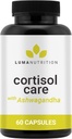 Luma Nutrition Cortisol Reducer og manager - Ashwagandha + L- Theanine - Cortisol Kosttilskud til kvinder og mænd - Stress Relief, rolig søvn, Detox, lavere og kontrol - 60 kapsler