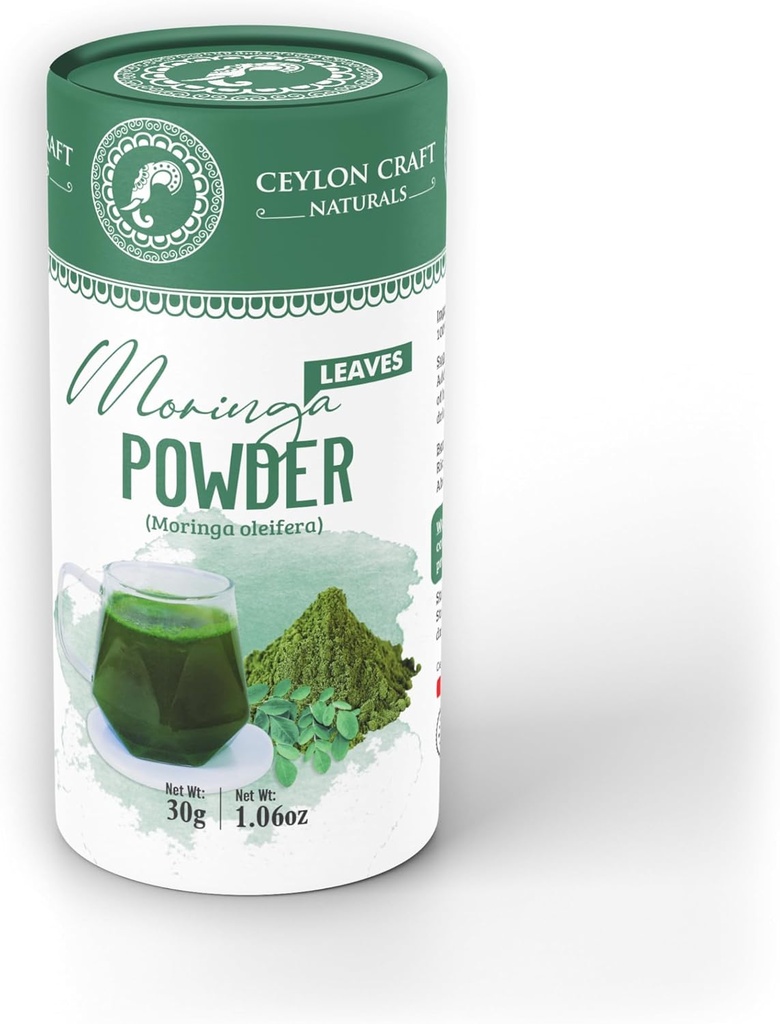 Moringa Leaves Powder Moringa oleifera Ceylon Organic Tea / Herb Ingen tilsætningsstoffer, 100% Pure & Natural Sri Lanka Superfoods -30g
