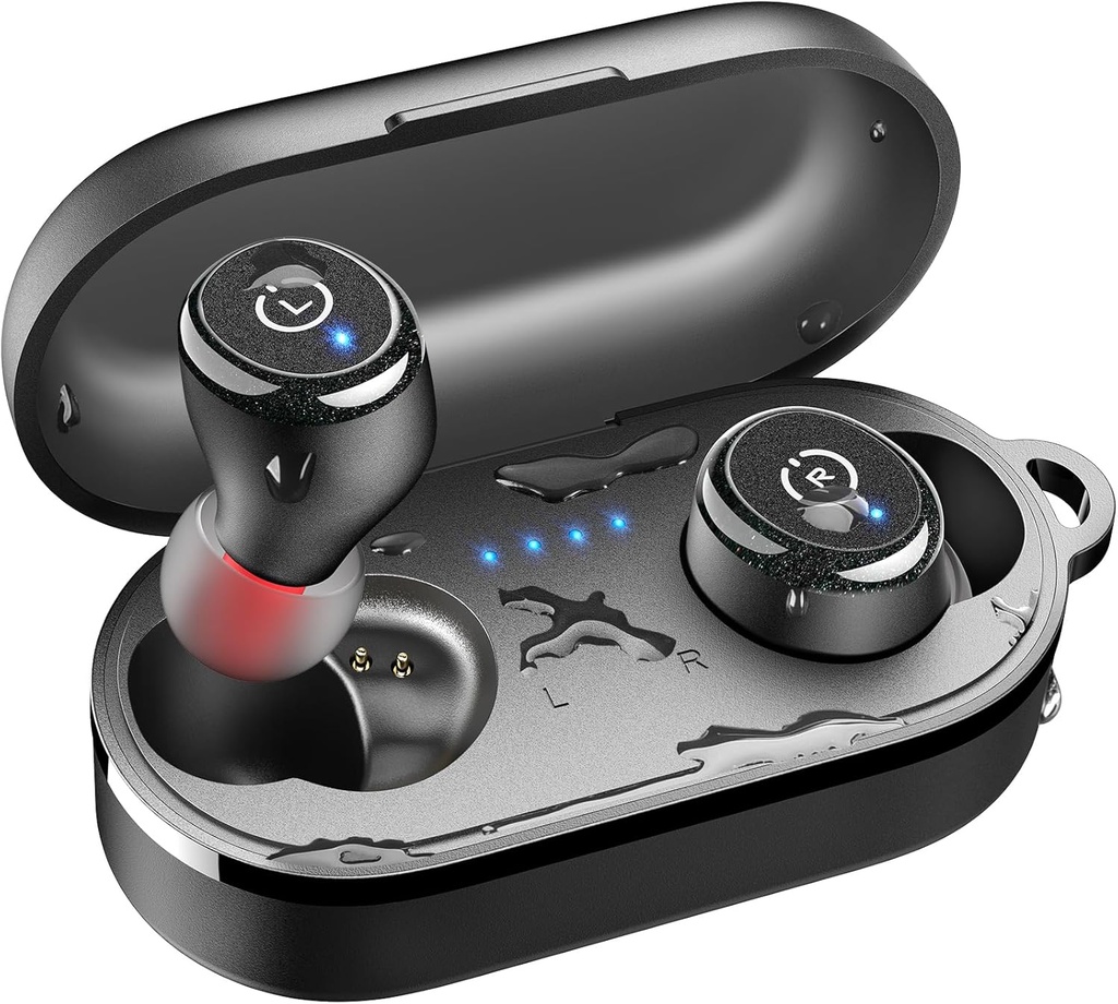 TOZO T10 Trådløs Earbuds Bluetooth 5.3 Hovedtelefoner, App Tilpas EQ, Ergonomisk Design, 55H Playtime, Trådløs opladning sag, IPX8 Vandtæt lyd in- Ear Headset, 2025 Ny version