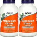 Now Foods - Magnesium Citrate 200 mg 250 faner (pakke med 2)