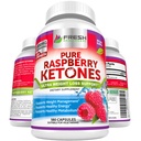 FRESH METHCARE Pure 100% Raspberry Ketoner Max 1000mg Per Servering - 3 måneders levering ikke GMO - Avanceret vægttab støtte - 180 kapsler
