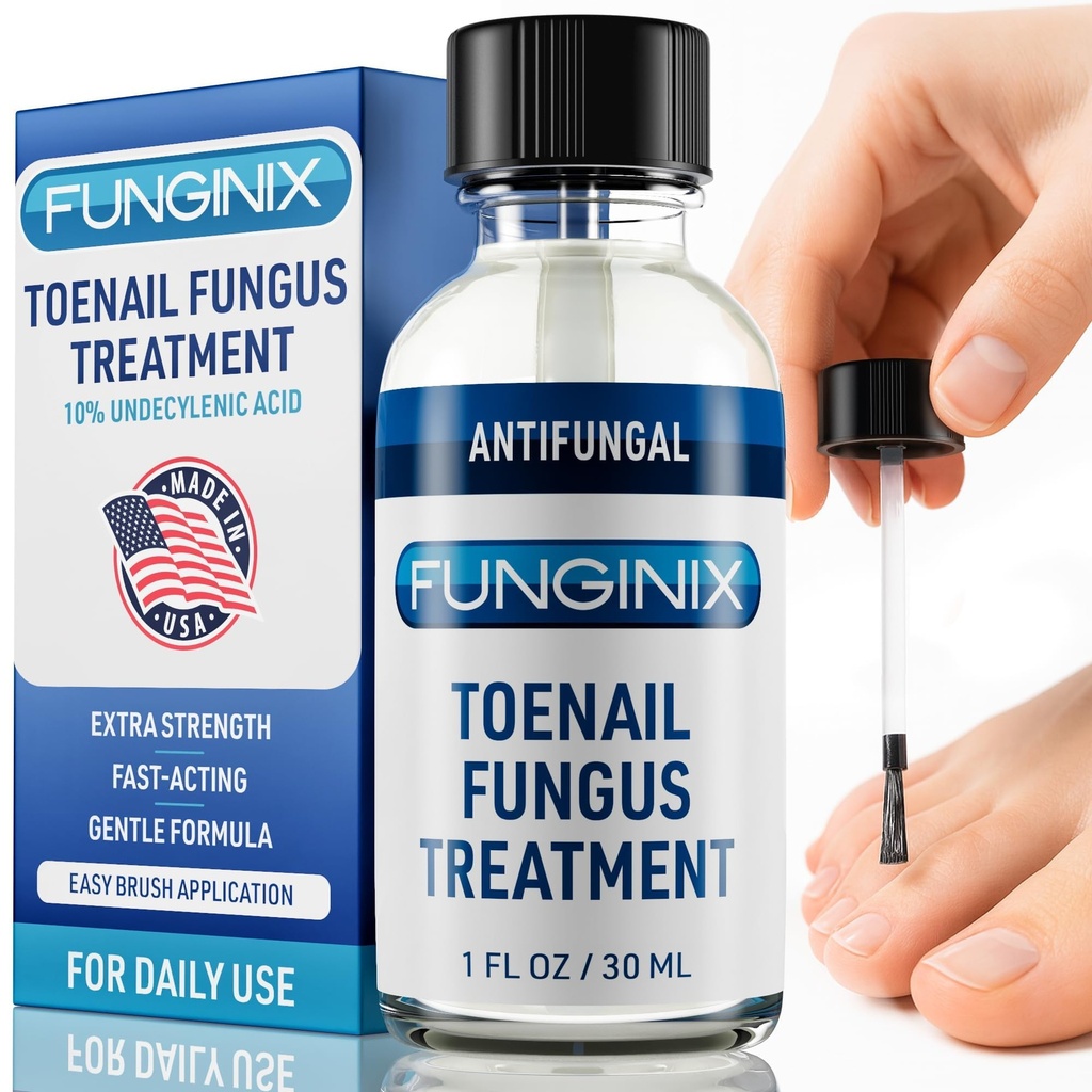 FUNGINIX Toenail Svampebehandling Ekstra styrke - svampesøm Behandling med 10% Undecylensyre & Tea Tree Oil - Nourised by 15 + Natural Olies & Botanicals - Made in USA (Packaging May Vary)