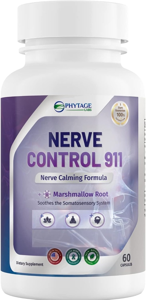 Nerve Control 911 - Naturlig plante baseret nerve sundhed supplement (60 kapsler)