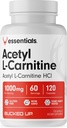 Bucked Up Acetyl L- Carnitin 1000mg Per Servering, Understøtter Brain Function Essentials (60 Servere, 120 Kapsler)