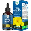 USDA Organic Mullein Drops til Lungs - Urte Lung Detox & Rense med Marshmallow Root Extract & Plantain Leaf for Respiratory Lung Health - Mullein Leaf Tincture Drops til vejrtrækning Support - 120ml