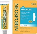 Neosporin + Maximum - Strength Pain Relief Dual Action Cream, Førstehjælp Topical Antibiotic and Analygesic Cream for Slow Cuts, Scrapes and Burns, Polymyxin B & Pramoxine HCl, 1 oz
