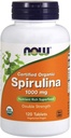 Now Foods - Certified Organic, Spirulina, 1000 mg, 120 tabletter