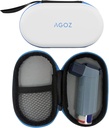 AGOZ Astma Inhaler Medicin Rejsesæk sag for børn og voksne - Beskyttende Medical Pouch Holder Dække med lynlås Lukning og armstrop (hvid)