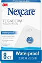 Neccare Tegaderm Vandtæt Transparent Dressing, Dirtproof, Germproof, Giver beskyttelse til mindre Burns, Scrapes, Cuts, Blister og Abrasions, 2.375 x 2,75 i, 8 Greve