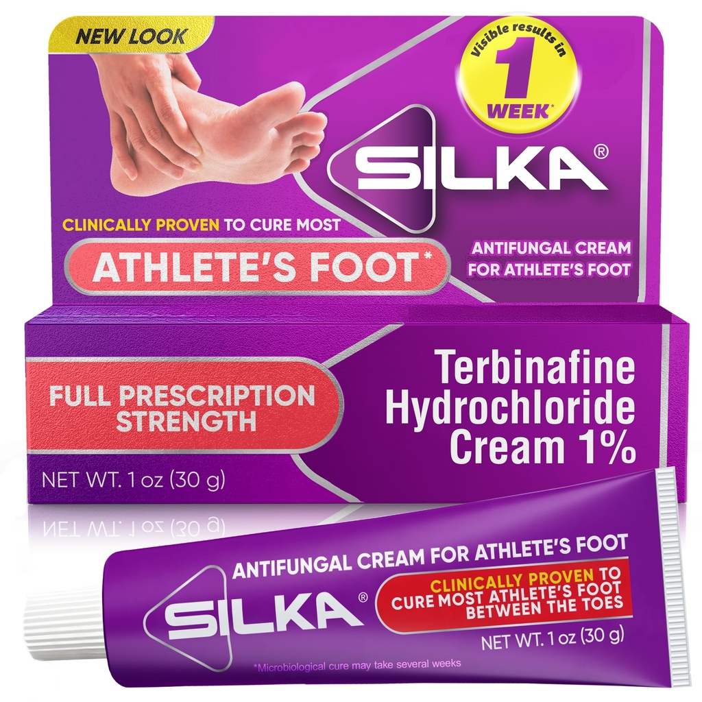 SILKA Anti- Fungal Cream, Klinisk Anti- svamp Foot Treatment, Jock Itch & Ringorm Remedy, Maksimal styrke, Fastvirkende Relief fra klø og brændende, 1 Oz