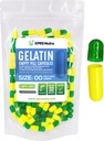XPRS Nutra Størrelse 00 Tomme kapsler - 100 Grev Tomme Gelatine kapsler - Piller gør det selv Capsule Fyldning - Fyldelige Pille Gel Caps til Do- It- Yourself Kosttilskud (grøn / gul)