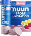 Nuun Sport Electrolyte Tablets med Magnesium, Calcium, Kalium, Chlorid & Natrium, Gluten Free & Vegan, Strawberry Lemonade, 4 Pack (40 Servere i alt)