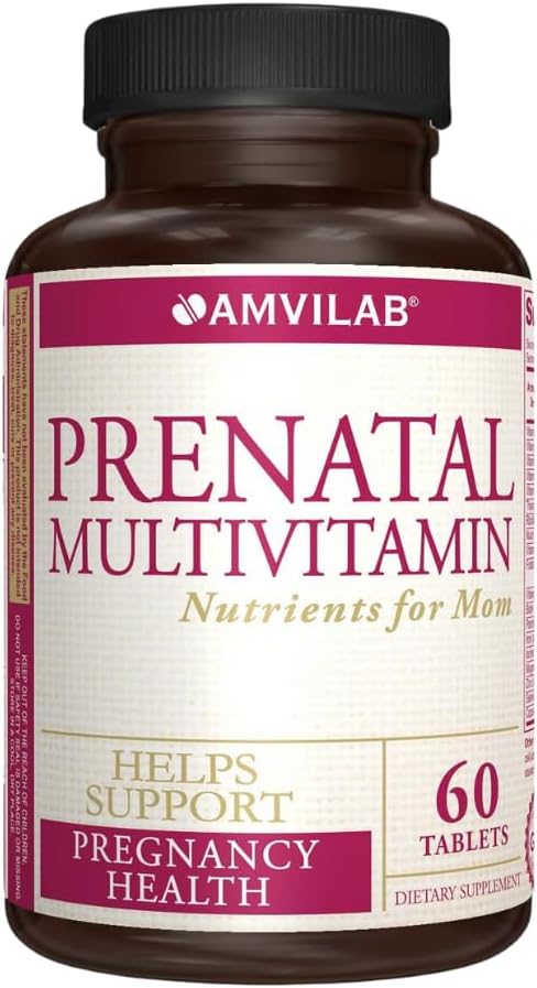 Prenatal Multivitamin - hjælper med at fremme graviditet sundhed - understøtter immunsystemet & foster udvikling - essentielle næringsstoffer til mor og barn - Sikker formel - Kosttilskud - 60 tabletter