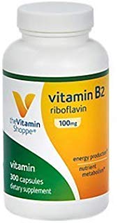 The Vitamin Shoppe Vitamin B2 (Riboflavin) 100mg - Energiproduktion & Nutrient Metabolisme Support, Essential B Vitamin - Når dagligt, Gluten Free (300 kapsler)