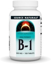 Source Naturals Vitamin B-1 Thiamin 500mg High Potency, 100% Pure - 100 tabletter