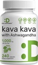 Deal Supplement Kava Kava Supplement 750mg Per Serving, 240 Kapsler, 4 Måneder Supply - Kava Kava Root Extract med Ashwagandha Root Powder - Non- GMO