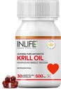 INLife krill Oil Supplement - Phospholipid Omega 3 med Astaxanthin - 500 mg, 30 kapsler