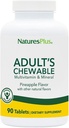 Natures Plus Voksen 's Chewable Multivitamin - 90 Vegetartabletter - Ananas Artiskost - Naturlige hele fødevarer tillæg for samlet sundhed, energi - Gluten- fri - 90 Servering