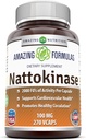 Amazing Formulas Nattokinase Kosttilskud 100 mg Veggie Kapsler Supplement 124; 2000 FU Enzyme Aktivitet • 124; Non- GMO • 124; Gluten Free • 124; Lavet i USA (270 Tæl)