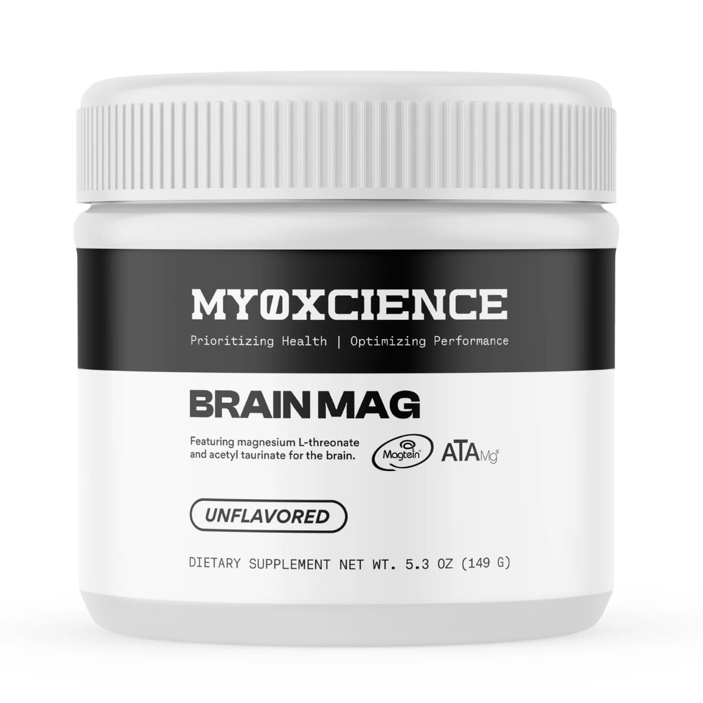 MYOXCIENCE Brain Mag 124; Magnesium L- Threonat Magtein & Magnesium Glycinat Powder (Unflavored) (60 Servere)