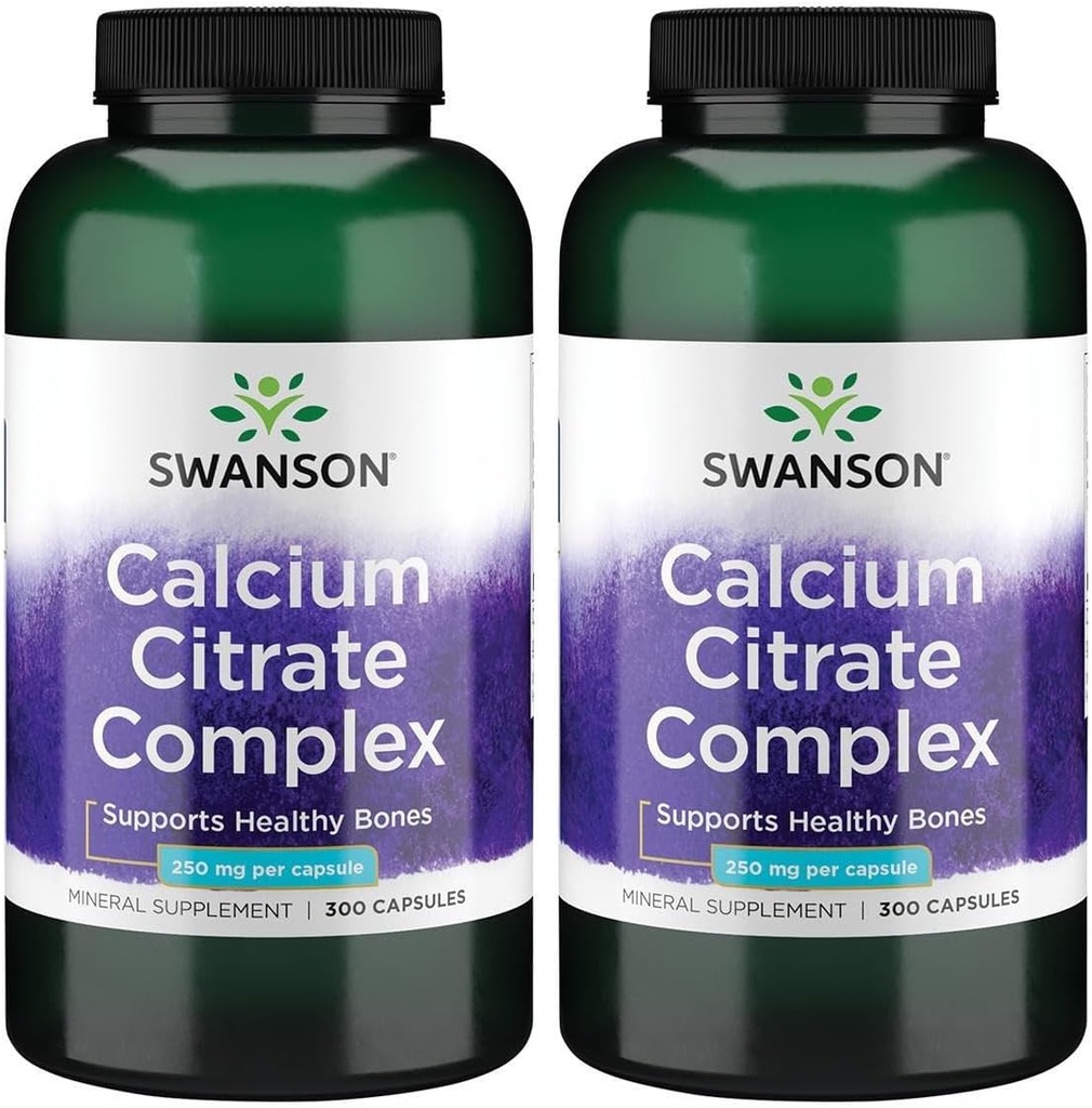 Swanson Calcium Citrate Complex Muscle Bone Health Support Mineral supplement 300 Kapsler (2 Pack)