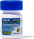 Større Allergi Loratadine 10 mg tabletter - Ikke- Drowsy Allergi Medicin til voksne og børn i alderen 6 + - fremmer 24 - timers Allergi Relief - Daglige Allergi tabletter - Antihistamin - 300 Tabletter