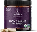 TRIBE ORGANICS Lion 's Mane Supplement 1000mg Mushroom Extract Powder - Immunsystemet Booster & Brain Nootrop for Focus and Memory Dex124; Mental Clarity Dex124; Natural Energy and Immunity - 120 Veganske kapsler