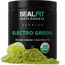 SEALFIT ElectroGreens - USDA Organic Green Superfood + Electrolytes Powder. 25 + Superfood til energi og hydrering. Super grøn juice og elektrolyte pulver inspireret af tidligere Navy Seal Mark Guddommelig