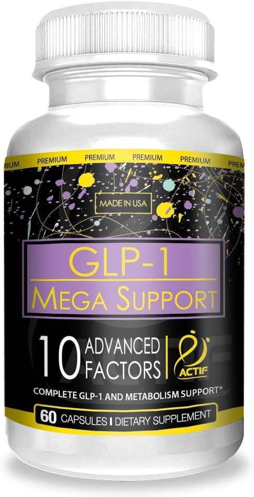 Aktivitet GLP-1 Mega Support med 10 avancerede faktorer og probiotika, GLP-1 Aktivator og Metabolisme Support, Ikke GMO, Made in USA, 60 Greve