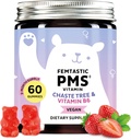 PMS Support for Kvinder. Menstruel Relief Gummies til Target Hormonal Breakouts, Bloating, Periode kramper, & Mood Swings. Vegansk, med vitamin B6 & Lemon Balm, 60 gummies