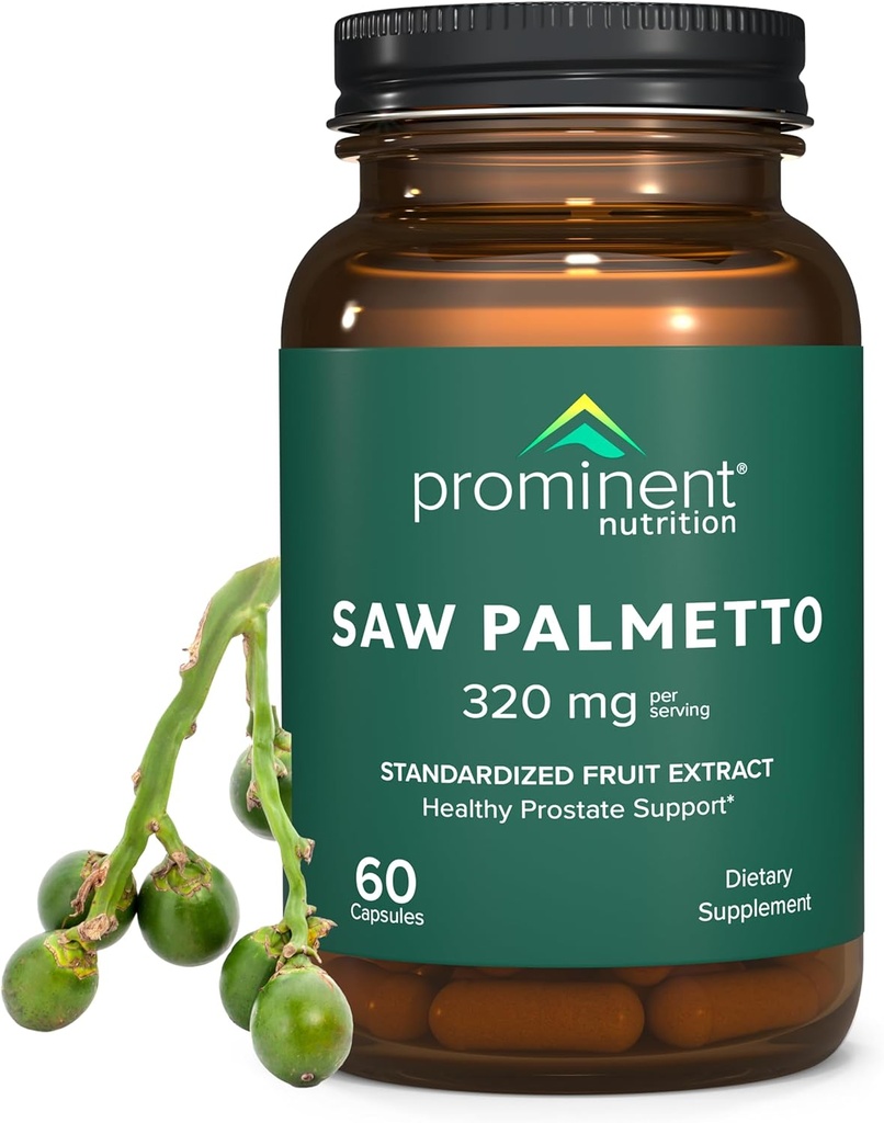 Fremtrædende Nutrition Saw Palmetto Supplement, Sund Prostate Support Saw Palmetto for Mænd, Supplement for Urinary Health, 160 mg, 30 Day Supply
