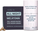 Skin Hydration & Sleep Aid Set 124; Anti- Aging & Sleep Support med Hyaluronsyre, Ceramider, Antioxidanter, Melatonin, og Ashwagandha Budd124; Strålende Hud & Restfuld Sleep Pack