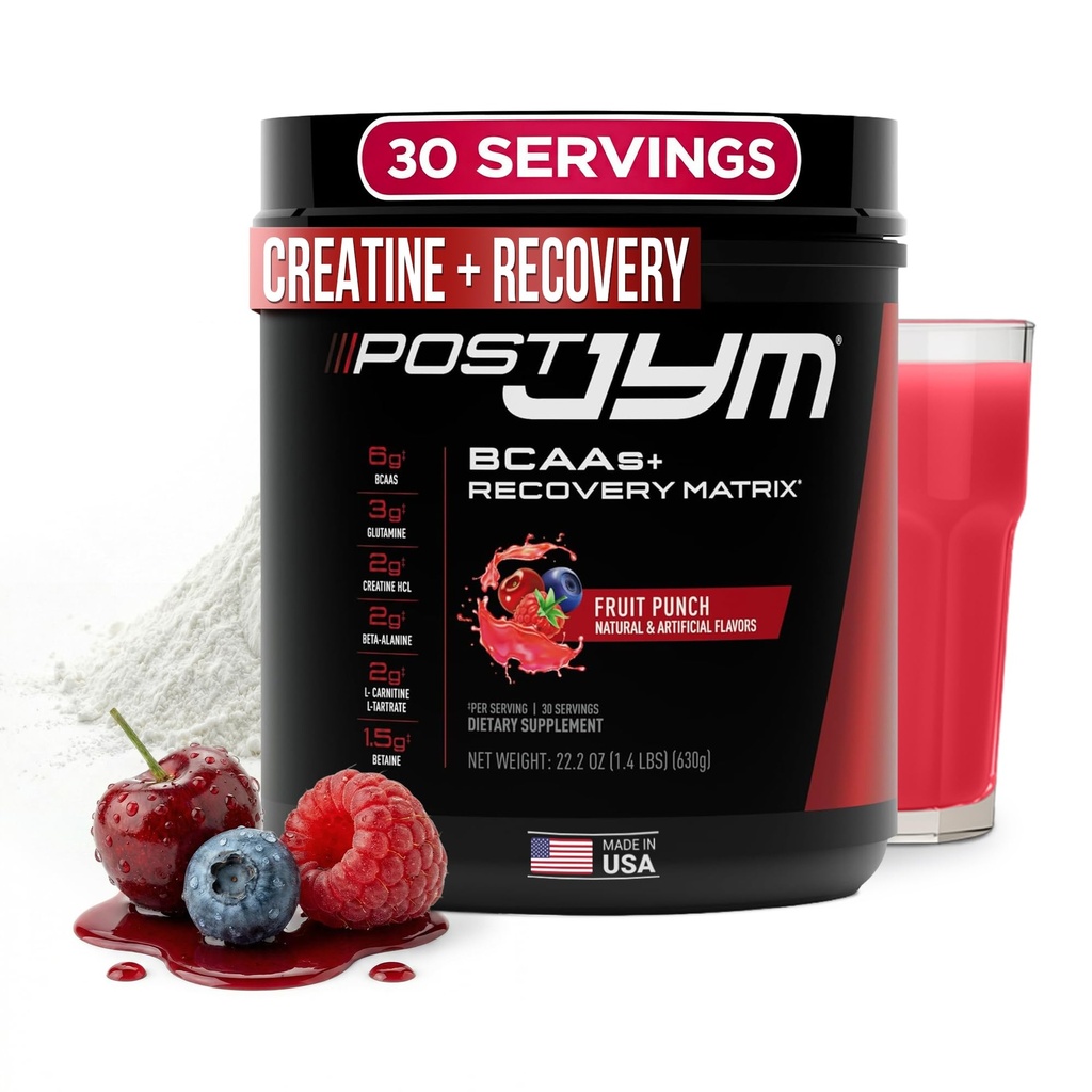 Post JYM Active Matrix - Post- workout med BCAA 's, Glutamin, Create HCL, Beta- Alanine, og mere JYM Supplement Science Fruit Punch, 30 Serveringer