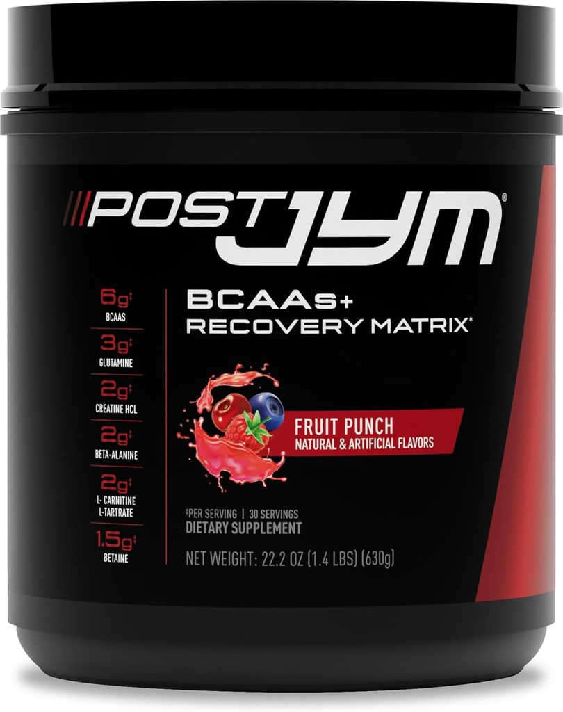 Post JYM Active Matrix - Post- workout med BCAA 's, Glutamin, Create HCL, Beta- Alanine, og mere JYM Supplement Science Fruit Punch, 30 Serveringer