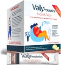 Vaughns Mom & Baby Probiotic - Post & Prenatal Vitaminer Probiotika Pulver til kvinder - Styrker immunsystemet & fordøjelsessygdomme, Sund Baby Hud - Prenatal Essentials, Easy fordøjelse - 30 sticks