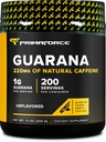 Primaforce Guarana Powder (200g) (Unflavored) - Pure Guarana, 200 Servere