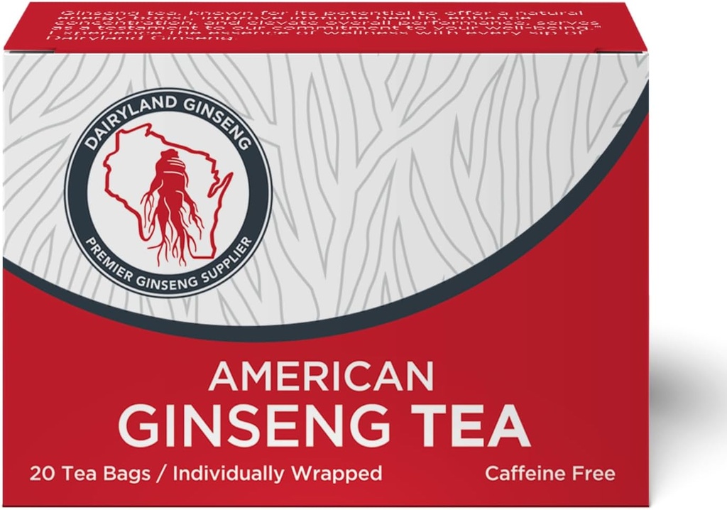 Dairyland American Ginseng Tea Tasker - Premium Wisconsin Ginseng Tea - Non- GMO, Gluten Free