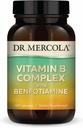 Dr. Mercola Vitamin B Kompleks med Benfotiamin - Understøtter cellular, hjerne og immunforsvar - Non-GMO, Gluten- Free & Soy- Free - 60 kapsler (30 Servere)