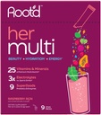 Root 'd Multivitamin Powder til kvinder - 25 vitaminer og mineraler med 3X Electrolytes, 9 Organic Superfoods, Probiotika & enzymer, Sugar- Free Multivitamin & Hydration