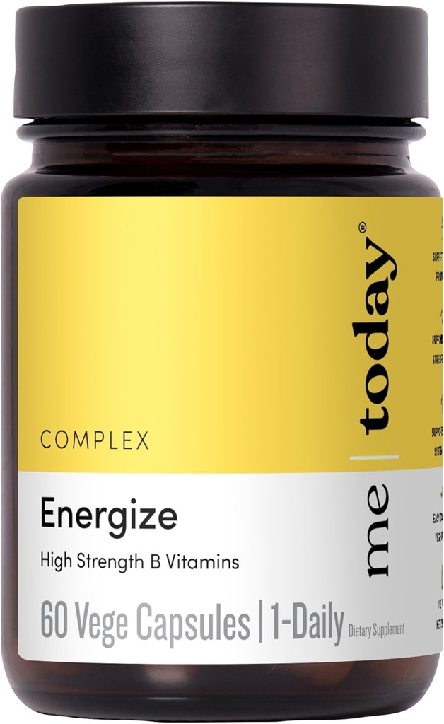 mig i dag Energise Supplement Super B Vitamin B Kompleks for mænd og kvinder - B6, B12 med C-vitamin, zink, Ashwagandha og Sibirisk Ginseng - Energi og immunforsvar - Vegan, 60 Tjenester