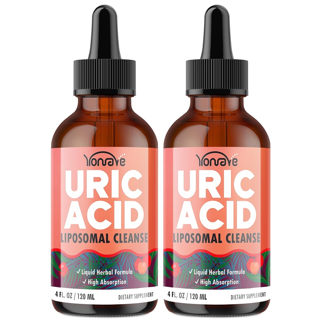 Liposomal Urisyre Drops, Tart Cherry tillæg med Selery Seed & Boswellia Extract - Muskel, Detox, Joint and Nyre, Uric Acid Cleanse Liquid Supplement- 4 FL OZ (2 flaske)