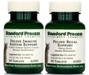 Standard Process Feline Vitality Bundle - Whole Food Supplement Kit med Feline Renal Support & Feline Immunsystem Support - Kat Nutritional Supplements for Immunation & Urinary Health Support
