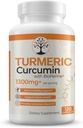 Gurkemeje tillæg med 95% Standardiserede Curcuminoider og Black Pepper Extract - Antioxidant Fordele - 120 Veganske kapsler