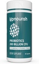 UpNourish Probiotika - 200 Millioner CFU 'er til mænd og kvinder, 15 Klinisk Studerede Strops, Prebiotika & Enzymes - 60 Veganske Kapsler