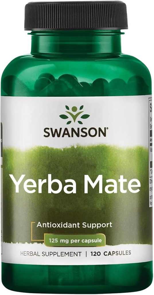 Swanson Yerba Mate (4: 1) Energy Vitality Support 125 Milligram 120 Kapsler